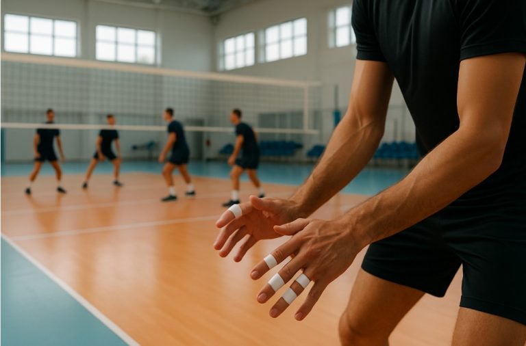 why do volleyball players tape their fingers